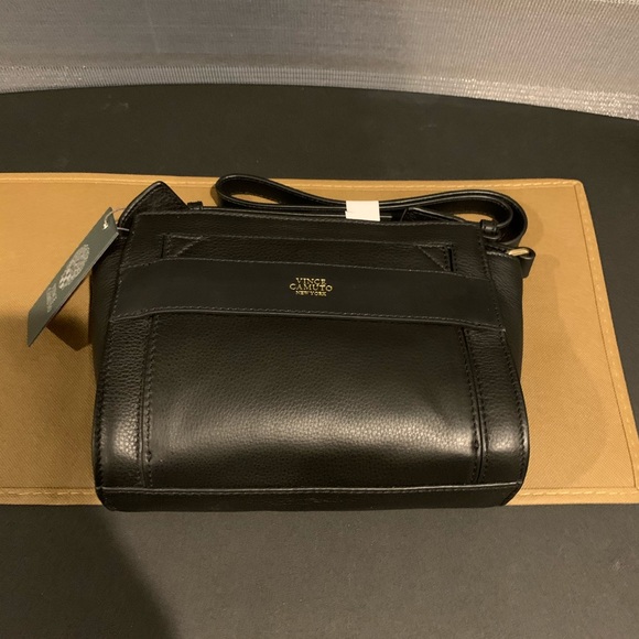 VINCE CAMUTO Livia Leather CROSSBODY BLACK BAG NWT